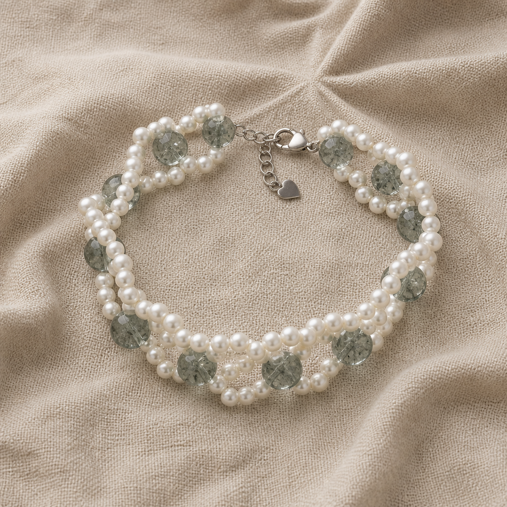 woven pearl bracelet linen woven pearl bracelet linen